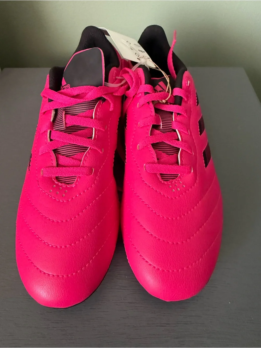 adidas Girls Hot Pink and Black Athletic cleats Shoes NWT
